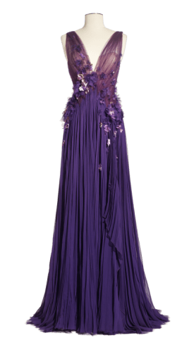 J-Mendel-Pleated-Silk-Chiffon-Gown-with-Floral-Details-268x500