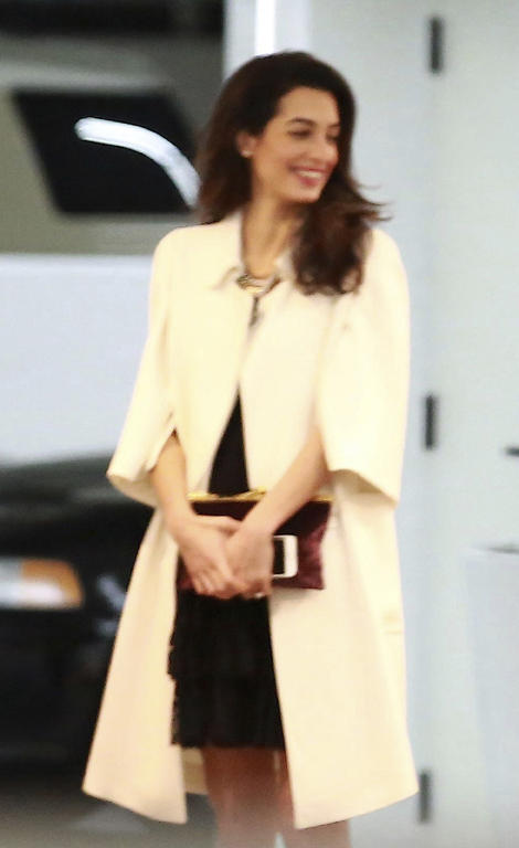 *EXCLUSIVE* George Clooney and Amal Alamuddin night out with friends at SoHo House