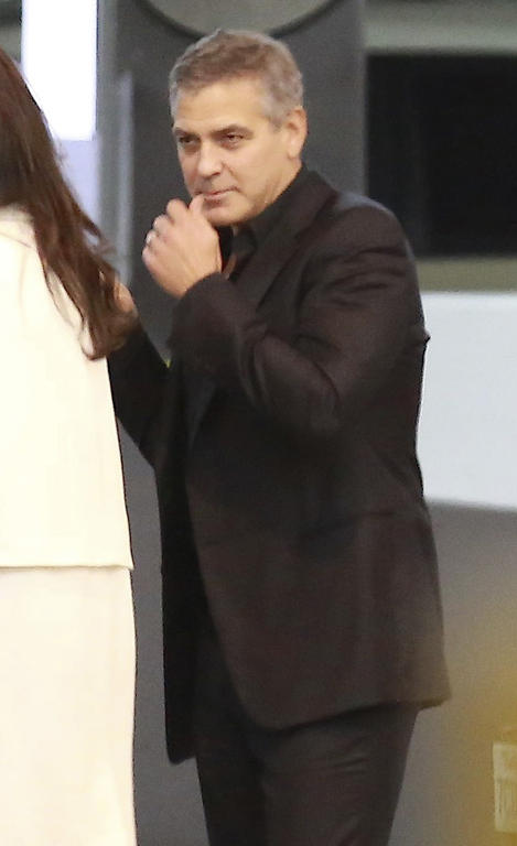 *EXCLUSIVE* George Clooney and Amal Alamuddin night out with friends at SoHo House