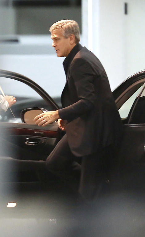 *EXCLUSIVE* George Clooney and Amal Alamuddin night out with friends at SoHo House