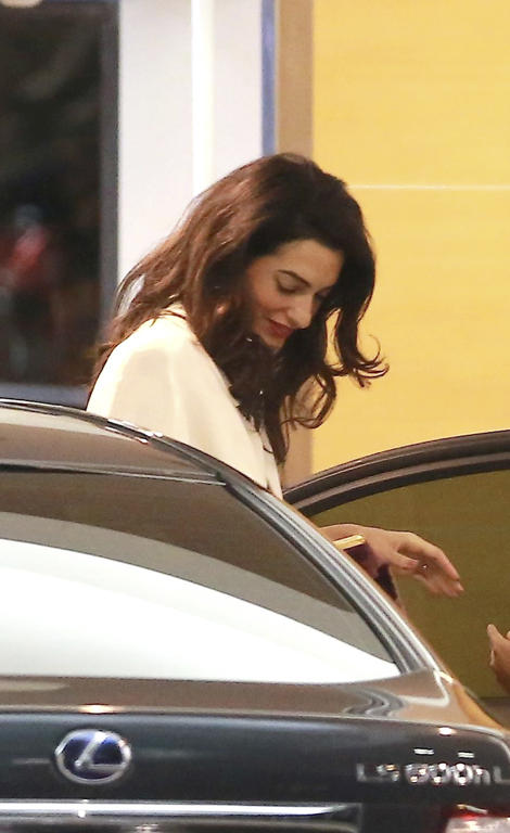 *EXCLUSIVE* George Clooney and Amal Alamuddin night out with friends at SoHo House