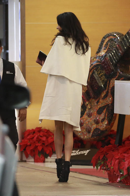 *EXCLUSIVE* George Clooney and Amal Alamuddin night out with friends at SoHo House