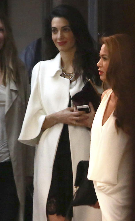 *EXCLUSIVE* George Clooney and Amal Alamuddin night out with friends at SoHo House