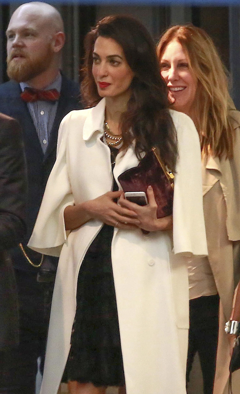 *EXCLUSIVE* George Clooney and Amal Alamuddin night out with friends at SoHo House