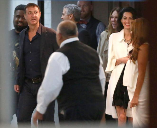 *EXCLUSIVE* George Clooney and Amal Alamuddin night out with friends at SoHo House