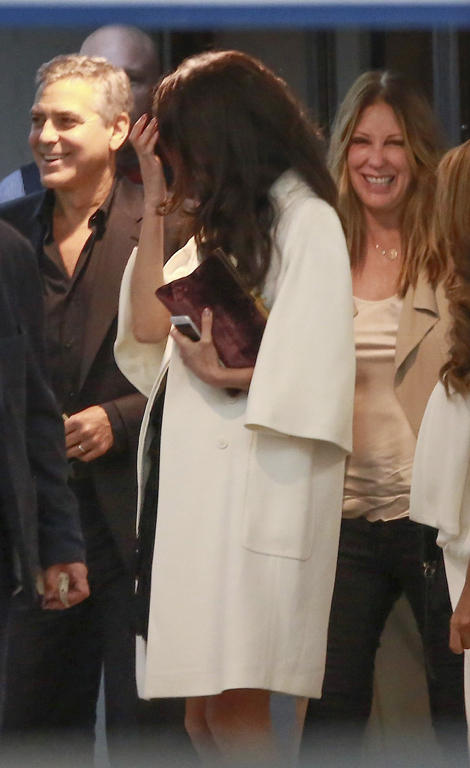 *EXCLUSIVE* George Clooney and Amal Alamuddin night out with friends at SoHo House