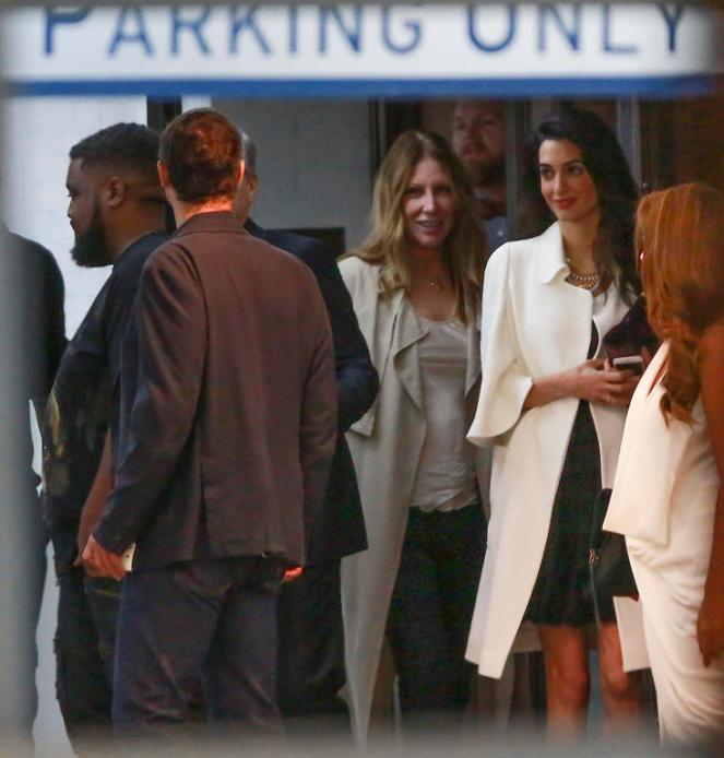 *EXCLUSIVE* George Clooney and Amal Alamuddin night out with friends at SoHo House