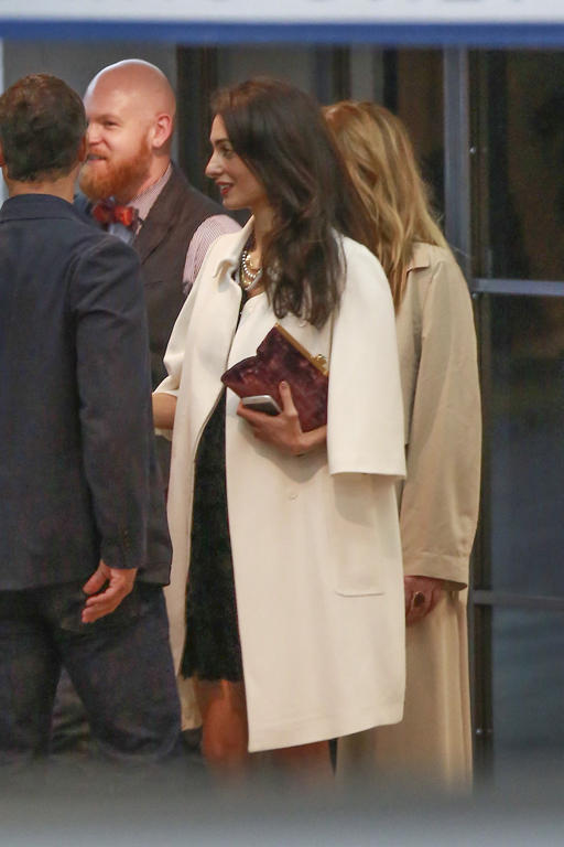 *EXCLUSIVE* George Clooney and Amal Alamuddin night out with friends at SoHo House