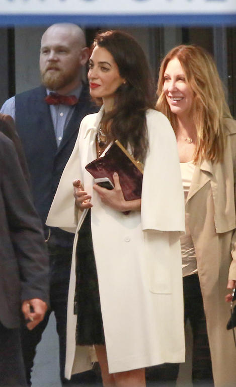 *EXCLUSIVE* George Clooney and Amal Alamuddin night out with friends at SoHo House