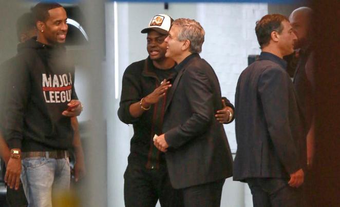 *EXCLUSIVE* George Clooney and Amal Alamuddin night out with friends at SoHo House