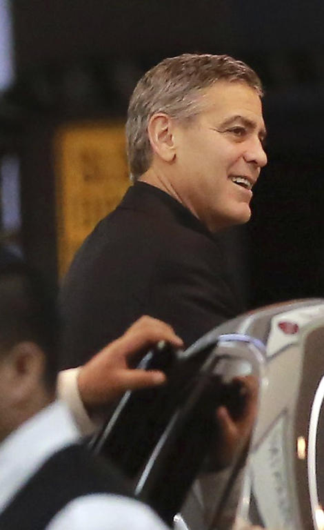 *EXCLUSIVE* George Clooney and Amal Alamuddin night out with friends at SoHo House