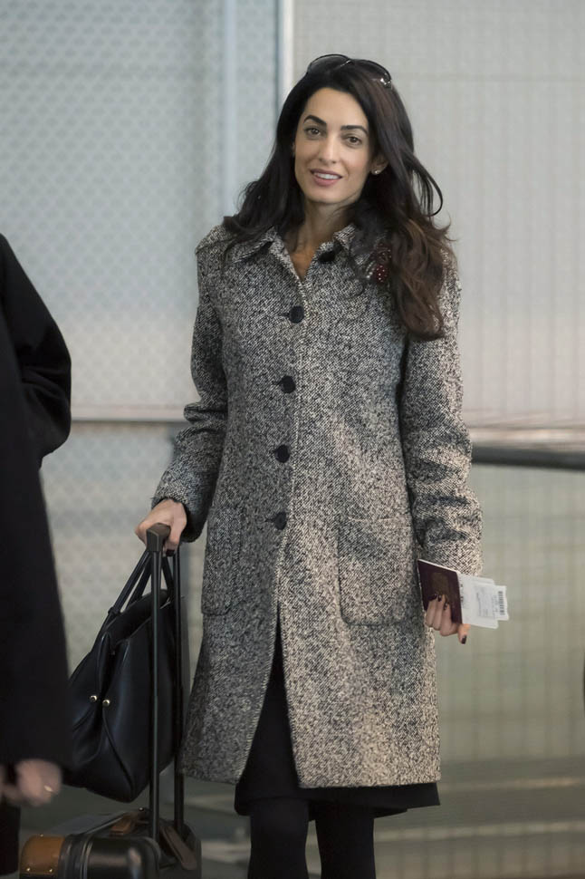 EXCLUSIVE: Amal Alamuddin Clooney seen at EuroAirport Basel-Mulhouse-Freiburg