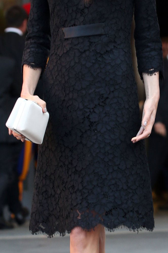 Amal-Clooney-Black-Lace-Dress-Seminary-Pope-Francis (7)