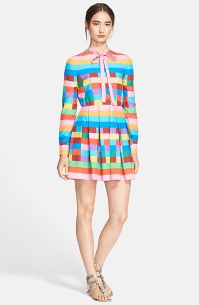 valentino-1973-rainbow-grid-silk-dress-resort-2015-collection